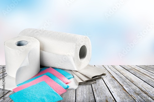 Paper Towel and Toilet Paper isolated on white