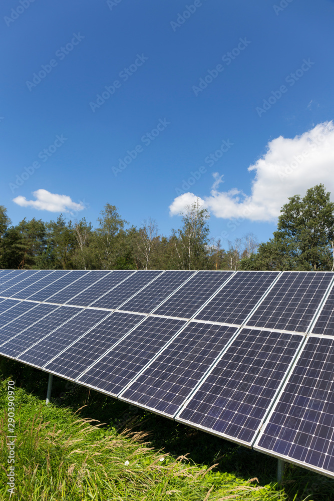 Solar Power Station in the summer Landscape