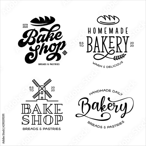 Bakery emblems set. Vector vintage illustration.
