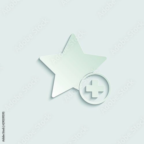 star icon. star with plus icon  Add to favourite  paper icon  with shadow  