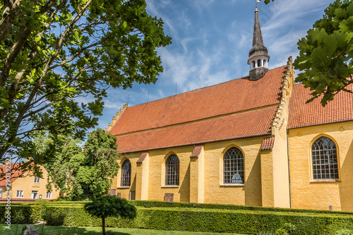 фотографія The yellow Helligåndskirken in Faaborg is consecrated to the holy spirit