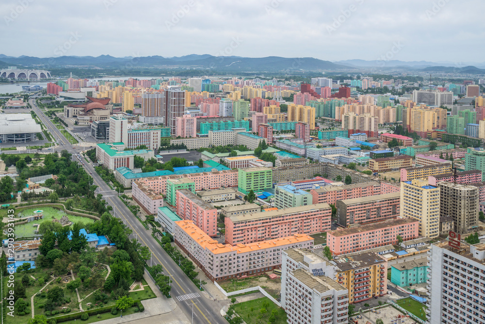 City skyline, Pyongyang, Democratic People's Republic of Korea (DPRK), North Korea