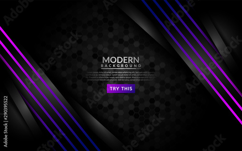 Modern dark background with shinny purple lines.