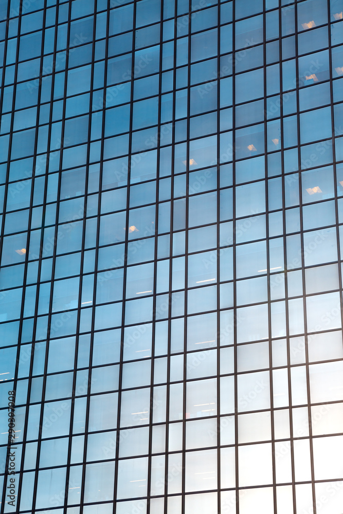 Large Modern Glass Building Reflecting Sky Large Modern Glass Building Reflecting Sky