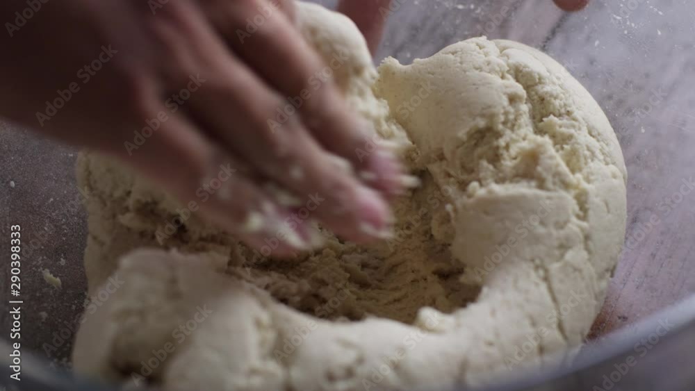Close up slow motion, kneading flower Close up slow motion, kneading flower