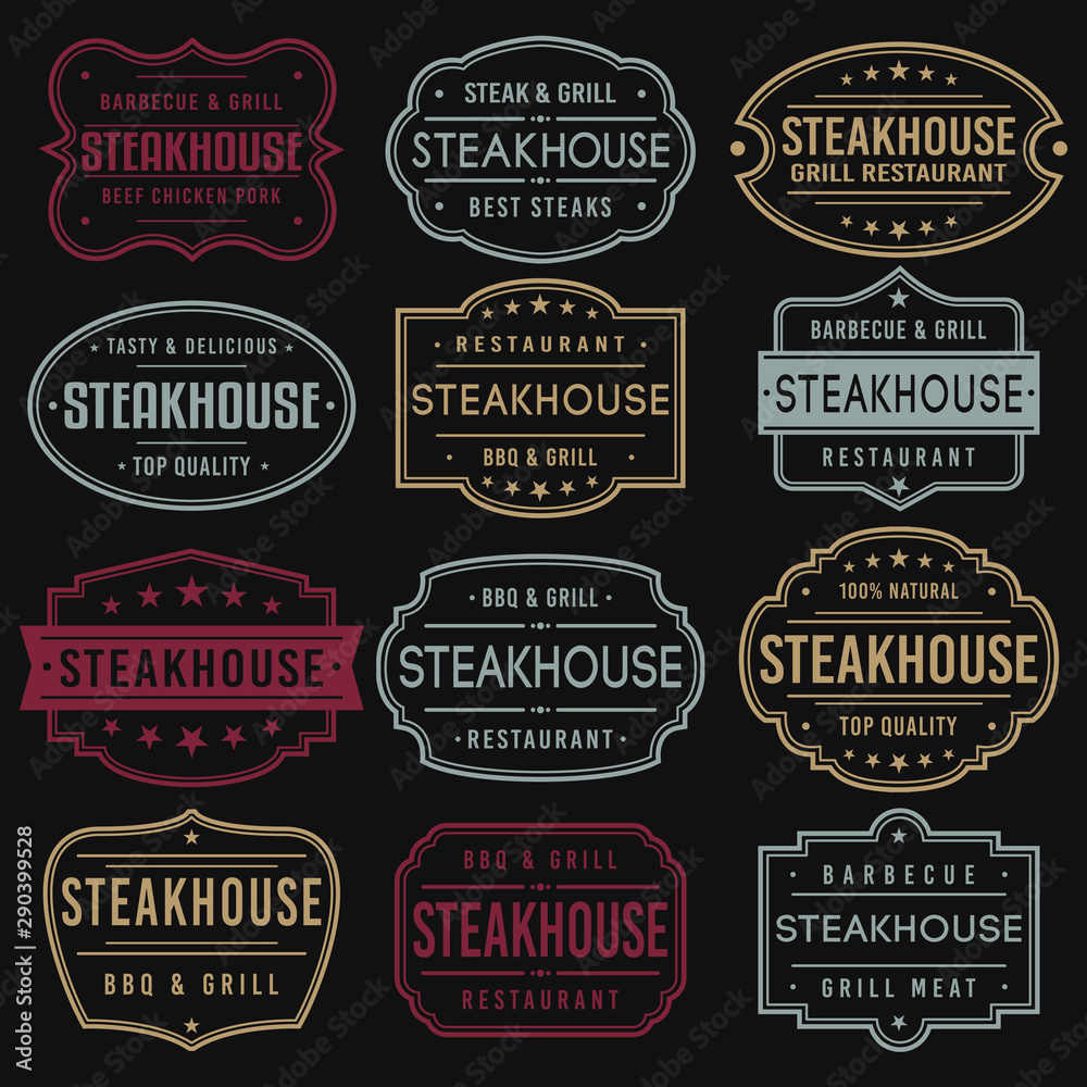 Steakhouse Premium Quality Stamp. Frames. Grunge Design. Icon Art Vector. Old Style Frames. Steakhouse Premium Quality Stamp. Frames. Grunge Design. Icon Art Vector. Old Style Frames.