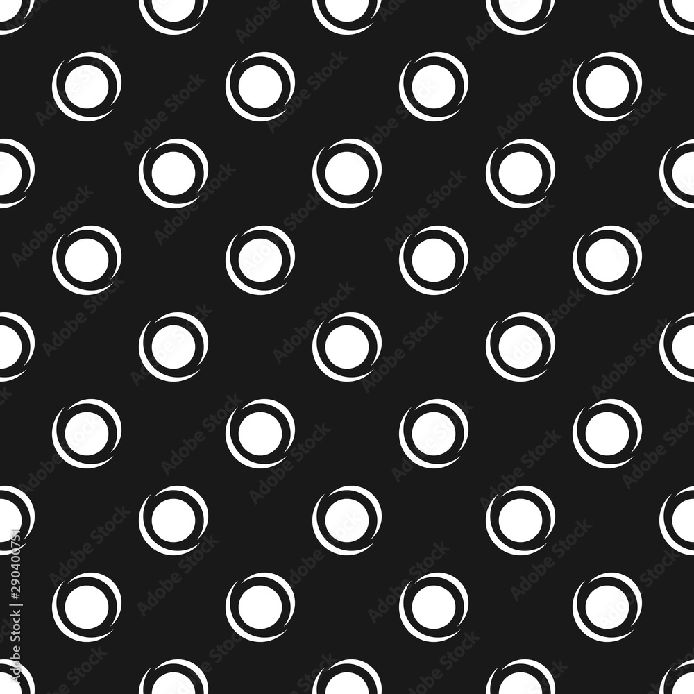 Seamless abstract pattern with button. Dark monochrome backdrop.