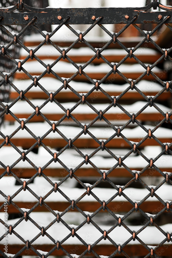 Fototapeta premium Winter landscape of country fields and roads