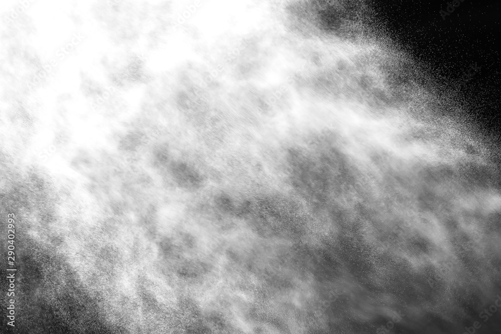 A stream of water and a cloud of drops A stream of water and a cloud of drops