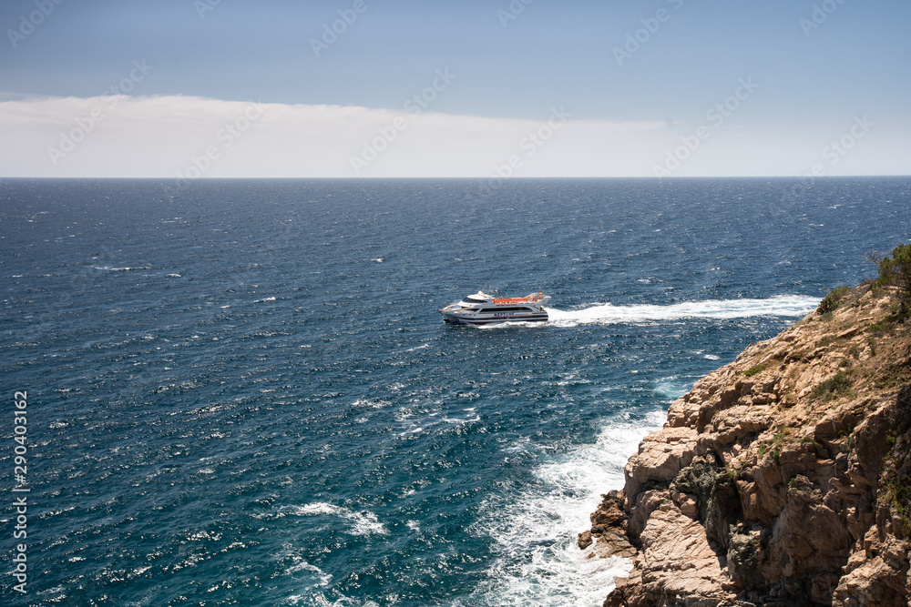  Yacht sailing the Mediterranean sea