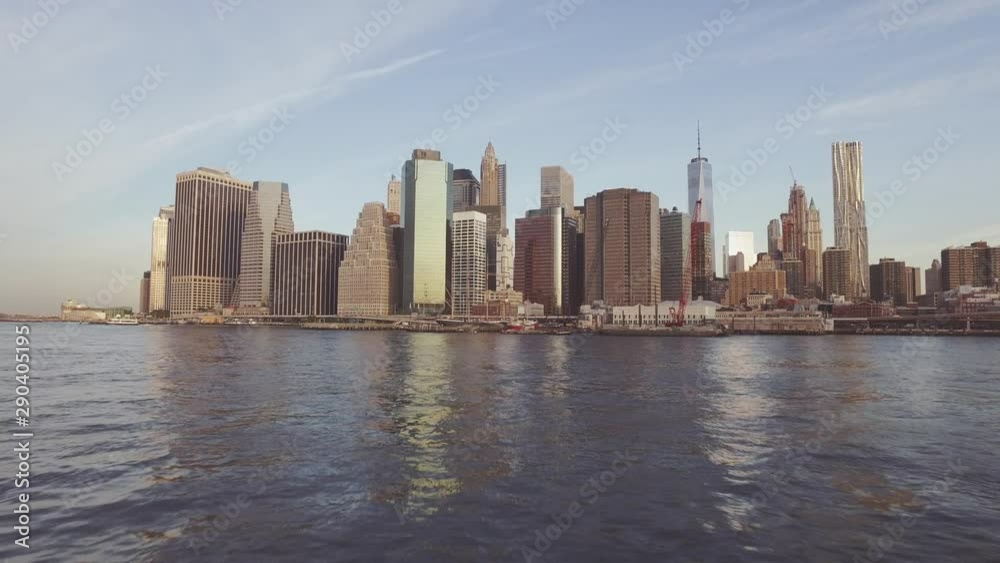 Blue sky and Manhattan skyline, New York, United States Blue sky and Manhattan skyline, New York, United States