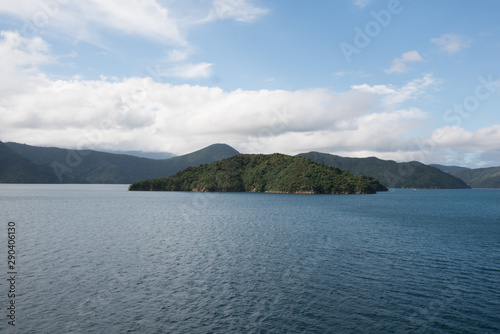 Beautiful scenic views og the stunning Marlborough sounds traveling between Wellington and Picton on the ferry © Stewart
