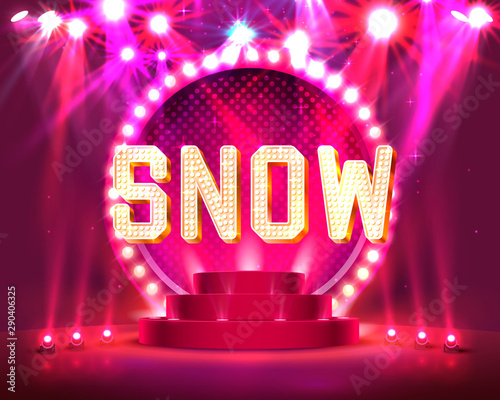 The stage of the show and the show with bright lighting.
