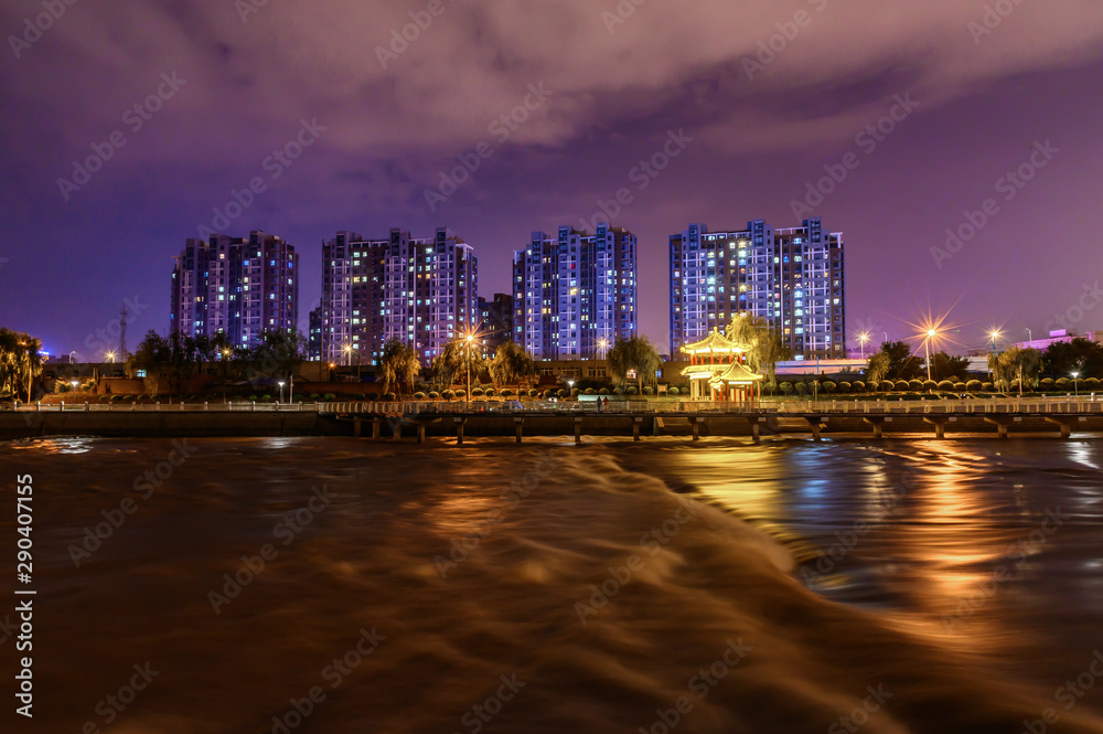 Night view of Yitong River, Changchun, China