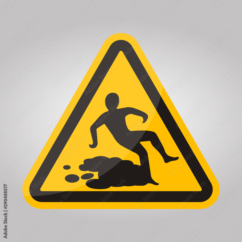 Beware Slippery Surface Symbol Isolate On White Background,Vector Illustration EPS.10