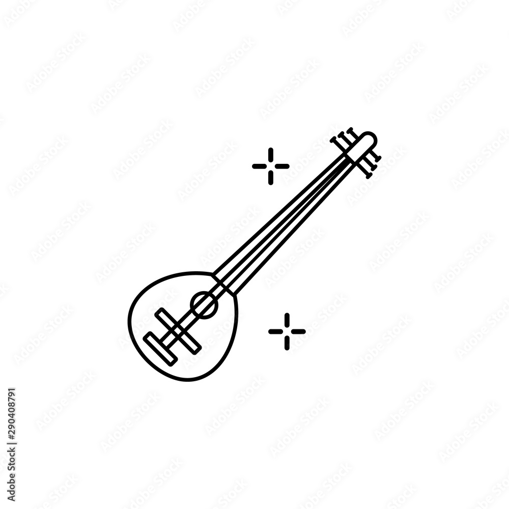 Saz instrumental Turkish icon. Element of Turkey thin line icon Saz instrumental Turkish icon. Element of Turkey thin line icon