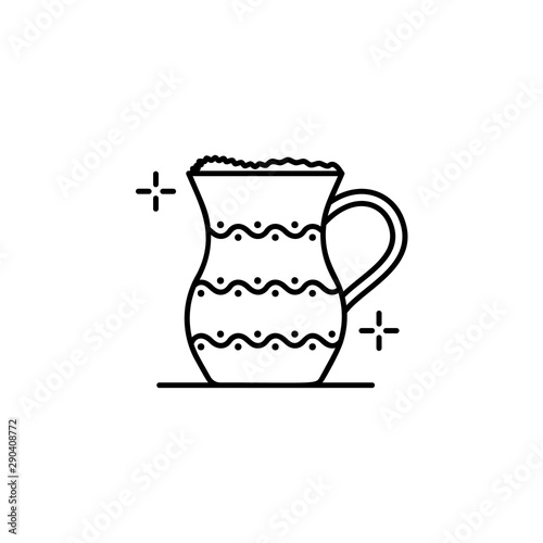 Ayran drink Turkish icon. Element of Turkey thin line icon