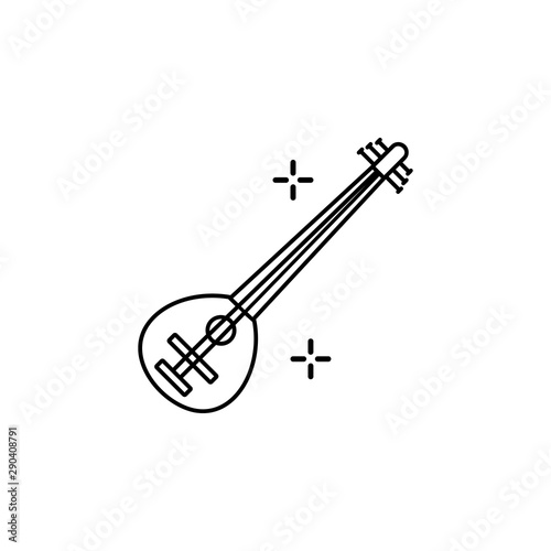 Saz instrumental Turkish icon. Element of Turkey thin line icon