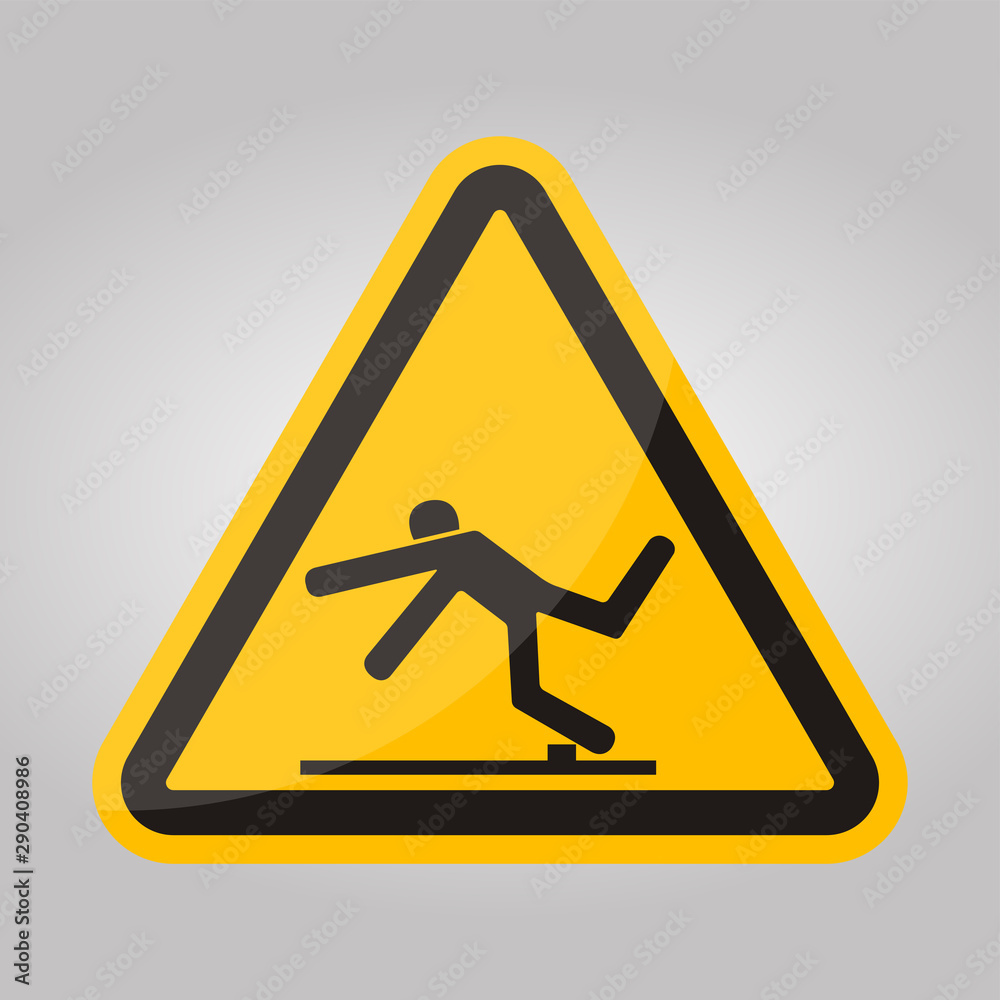 Beware Trip Hazard Symbol Isolate On White Background,Vector Illustration EPS.10 Beware Trip Hazard Symbol Isolate On White Background,Vector Illustration EPS.10