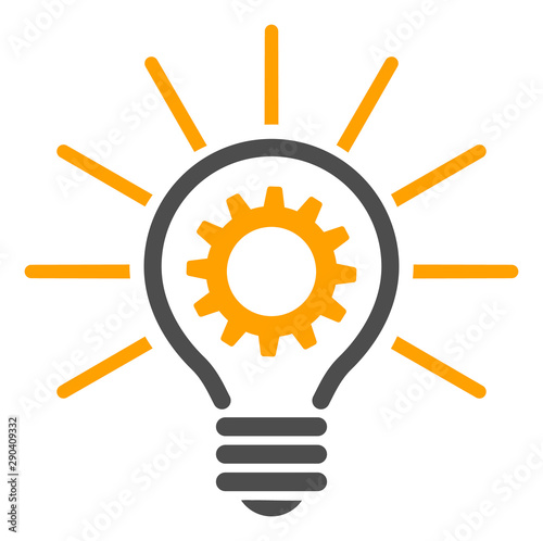 Vector innovation bulb flat icon. Vector pictogram style is a flat symbol innovation bulb icon on a white background.