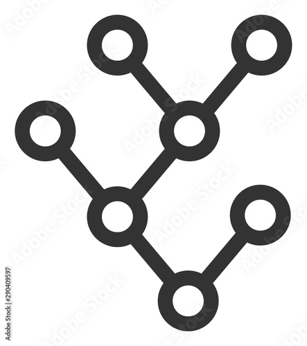 Vector binary tree flat icon. Vector pictogram style is a flat symbol binary tree icon on a white background.