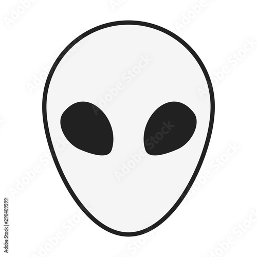 alien face halloween isolated icon