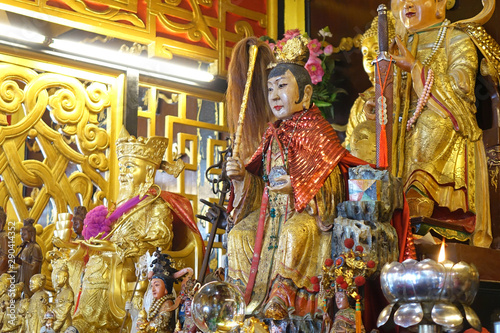 Photography Colorful Taoist goddess sculpture in Taoism temple