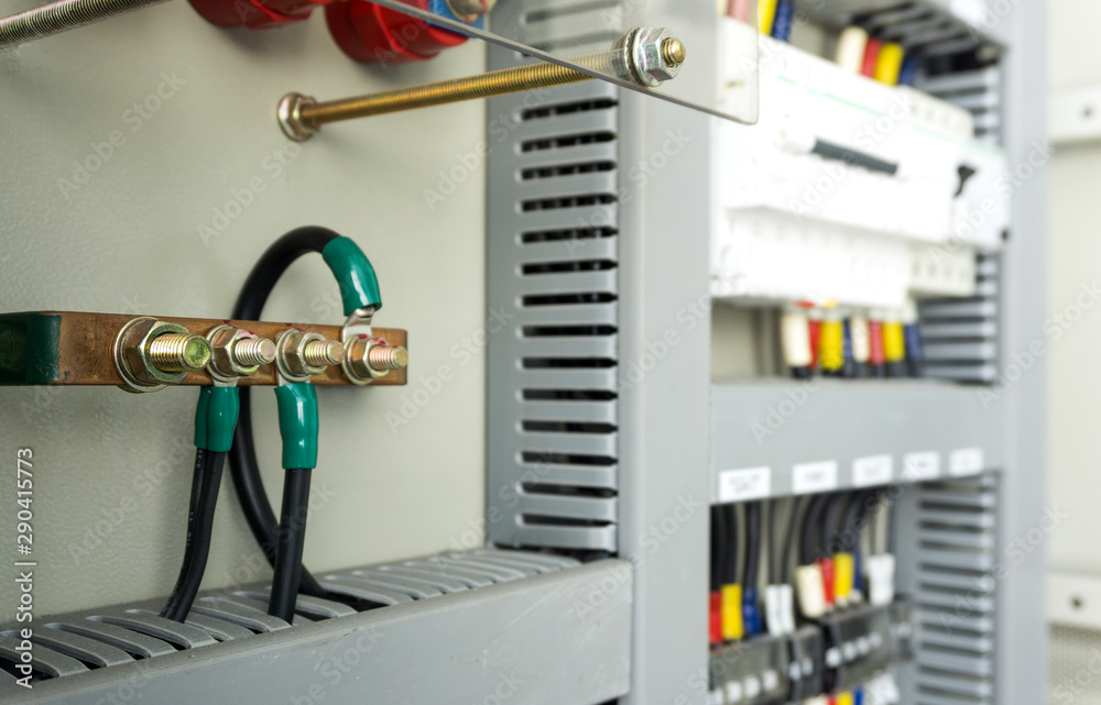 Ground wire connected to electrical equipment in industrial plants