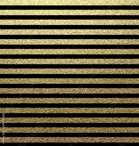 Gold metallic horizontal stripes on black background.