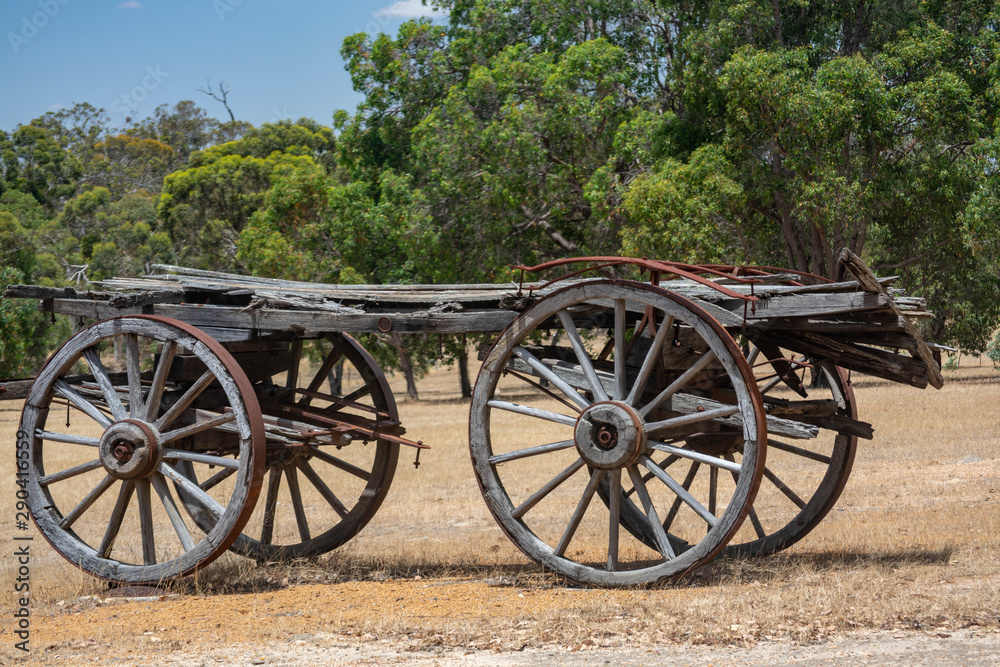Old hay wagon in a paddock