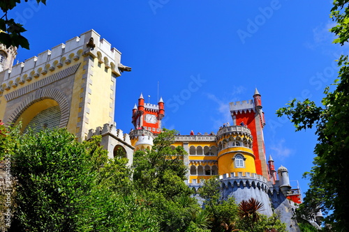 The Pena palace in Sintra, Portugal (Parque e Palacio Nacional da Pena), A UNESCO World Heritage Site.