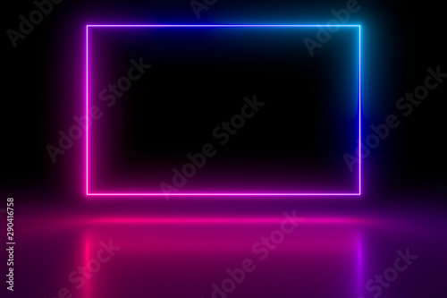 Colored luminous geometric shape on a black background.