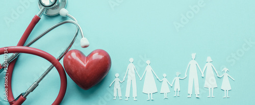 Family paper cut out with r...