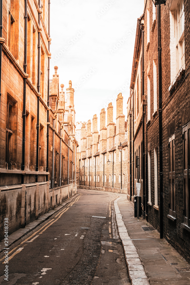 Old Trinity street in Cambridge, UK.