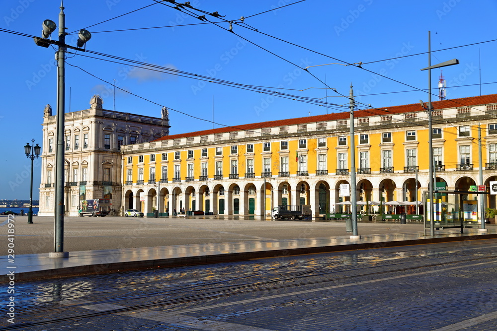 The Praca do Comercio (the famous Commerce Square) in Lisbon, Portugal