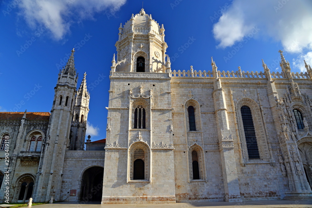 Mosteiro dos Jeronimos in Belem in Lisbon, historic monastery in Portugal (UNESCO World Heritage Site)