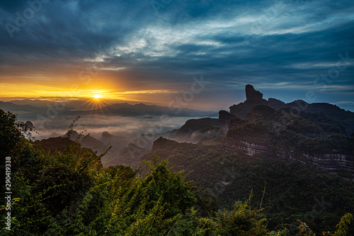 Sunrise at  the famous Mount Danxia, Guangdong, China © Earnest Tse