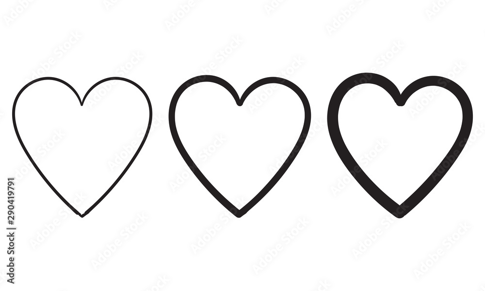 doodle heart vector illustration collection