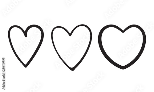 doodle heart vector illustration collection