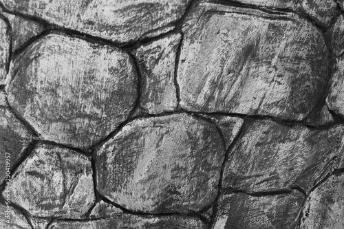 Rock brick wall tiling mechanism background. Nature. Photo