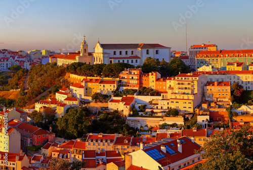 Lisbon Historical Cityscape, view from the old town Alfama, Lisbon Portugal