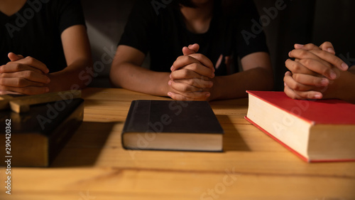 Christian people prays