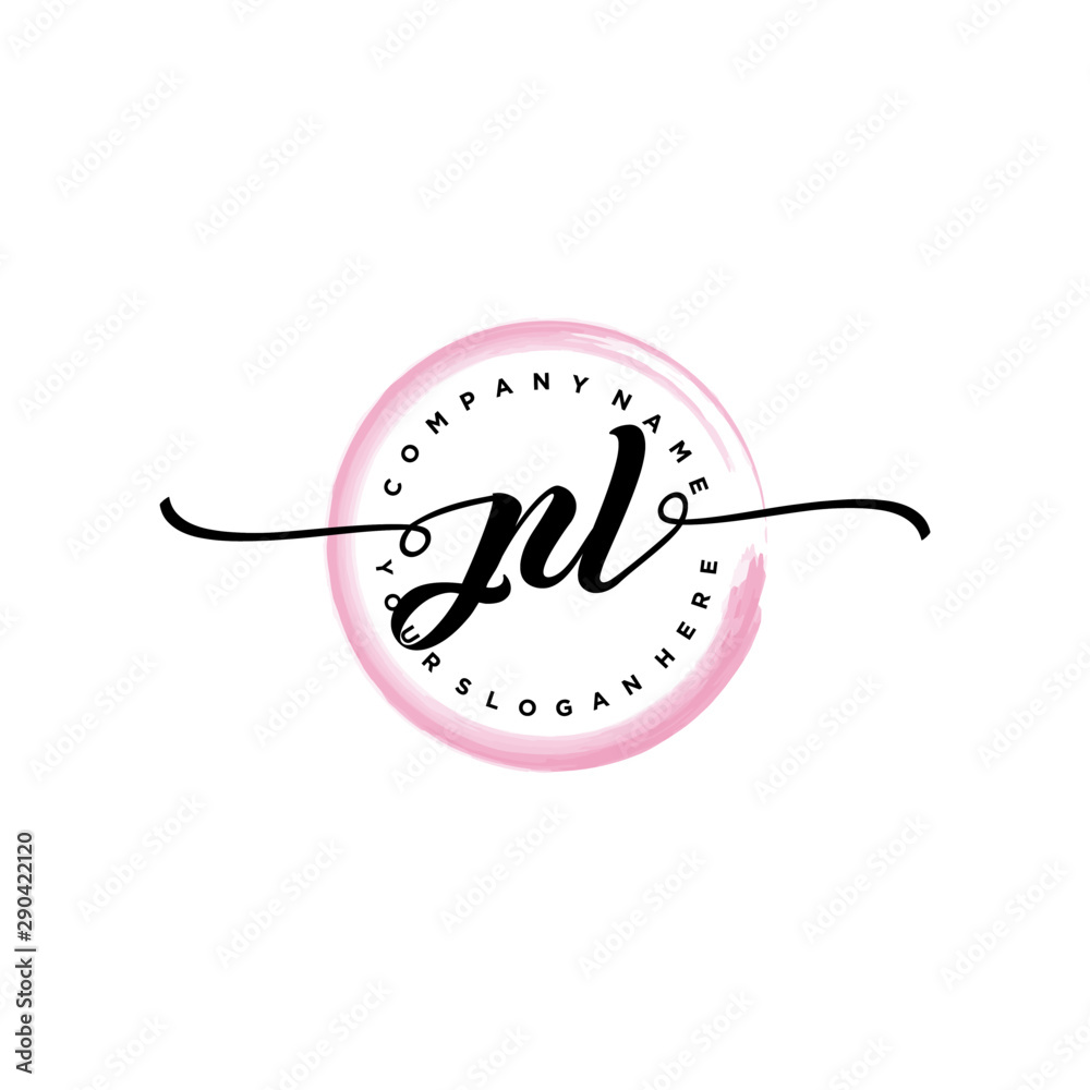 PL initial handwriting logo template. round logo in watercolor color with handwritten letters in the middle. Handwritten logos are used for, weddings, fashion, jewelry, boutiques and business PL initial handwriting logo template. round logo in watercolor color with handwritten letters in the middle. Handwritten logos are used for, weddings, fashion, jewelry, boutiques and business