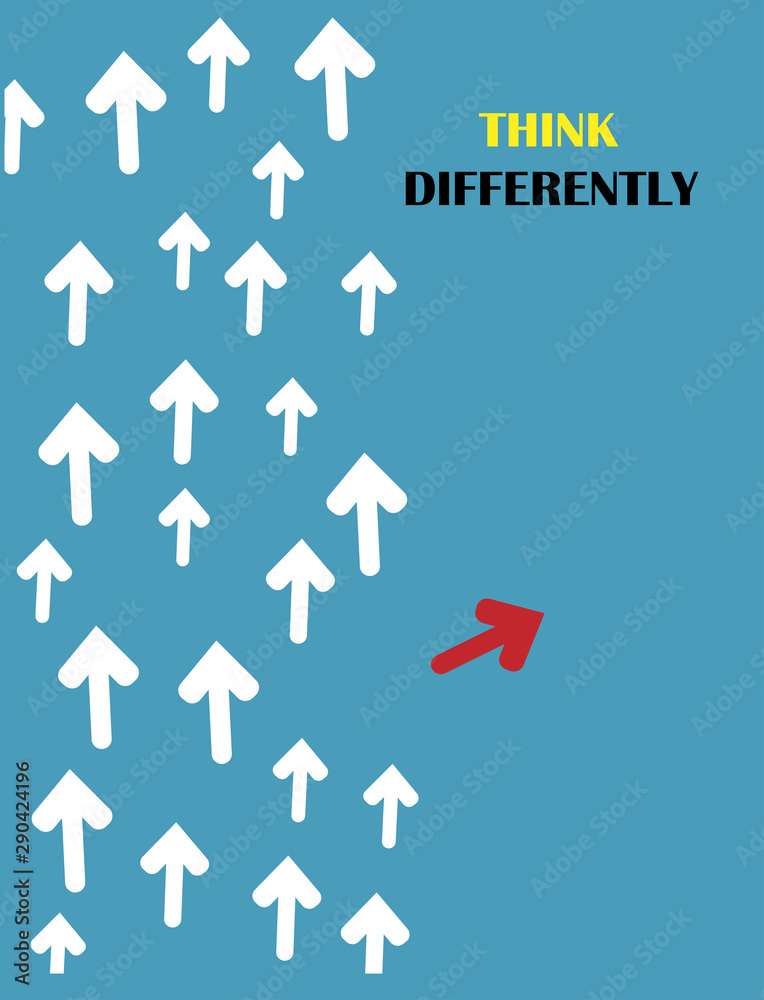 Think different.Flying air plane in the sky. The graphic of air plane also represents the concept of courage. Vector EPS 10. Think different.Flying air plane in the sky. The graphic of air plane also represents the concept of courage. Vector EPS 10.