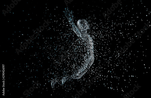 Obraz na plátně Future human technology, artificial intelligence and network data