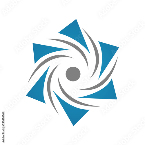 abstract water wind spinning turbine logo design vector illustrations
