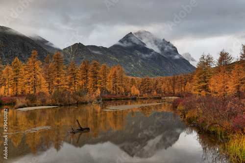 Autumn in the mountains  Magadan region  Kolyma  Jack London lake