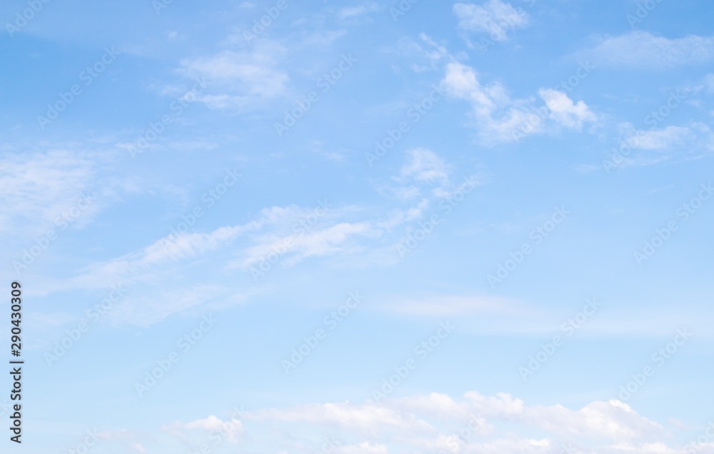 Blue sky with white clouds, nature sky landscape background.
