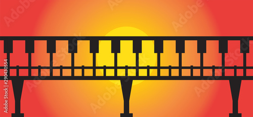 Black sky walk over bridge