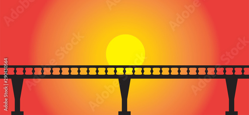 Black sky walk over bridge